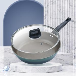 【愛佳寶】碳鋼鈦金不沾煎炒鍋30cm