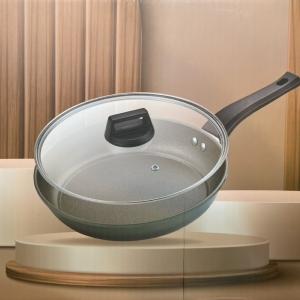 【愛佳寶】碳鋼鈦金不沾平煎鍋26cm