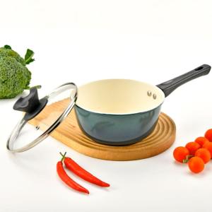 愛佳寶碳鋼陶瓷不沾單柄湯鍋18cm