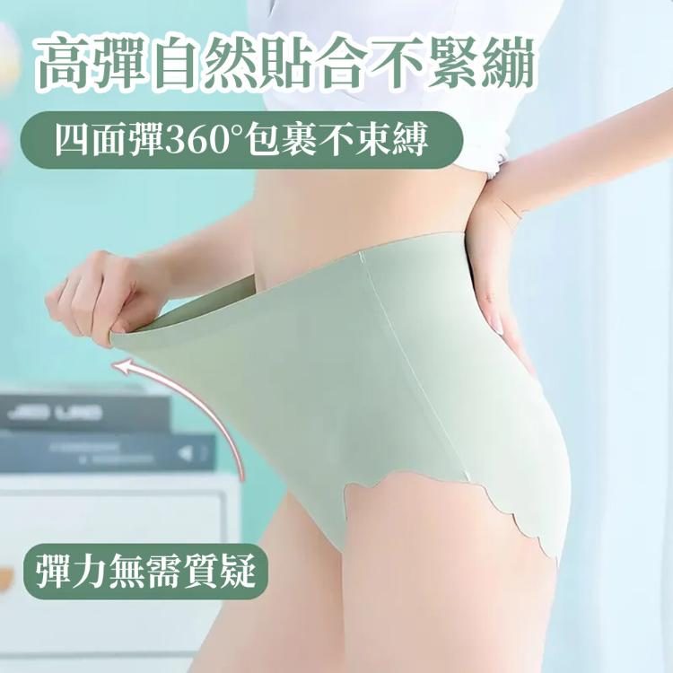 【CityStar】夏季胖MM高腰大碼款冰絲花邊內褲(2XL)