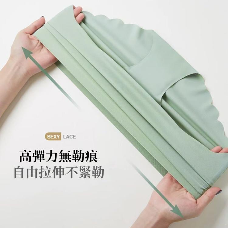 【CityStar】夏季胖MM高腰大碼款冰絲花邊內褲(2XL)