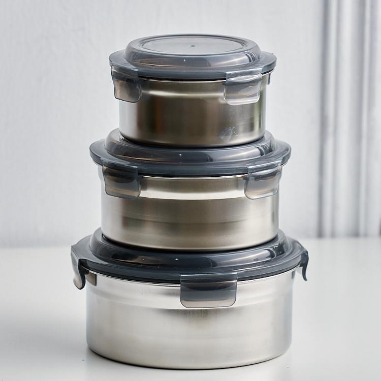 【樂美雅】316不銹鋼圓形保鮮盒三入組(1500+1000+600ml)