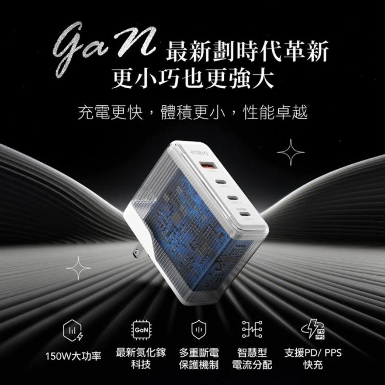 【bitro】BG150AC GaN 150W 氮化鎵四孔急速快充電源供應器