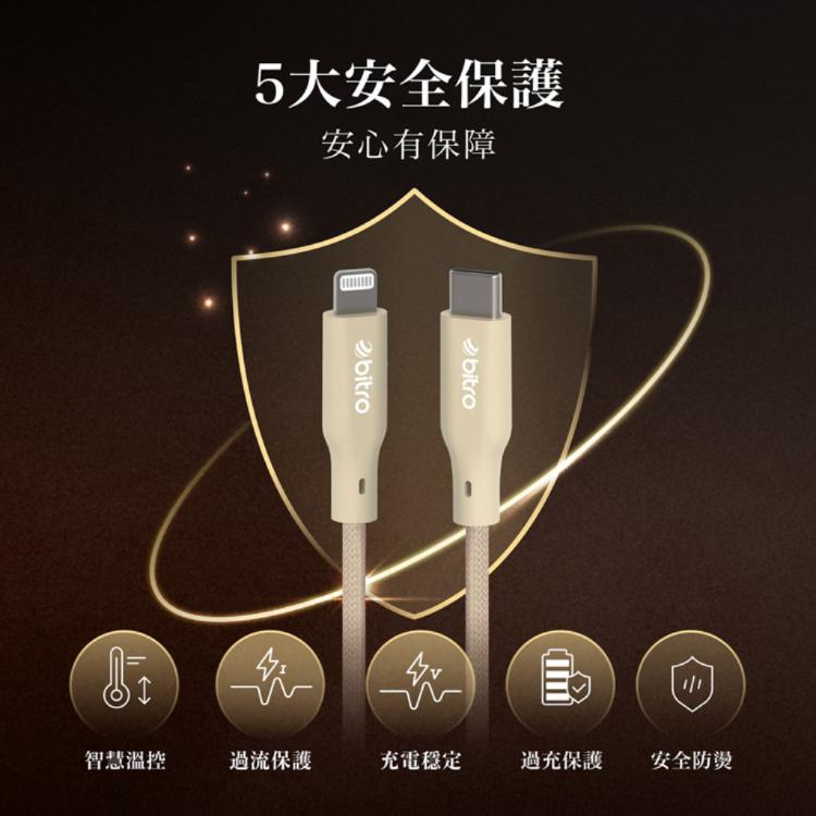 【bitro】BC120CL C to Lightning MFi編織充電線 1.2M 台灣製造