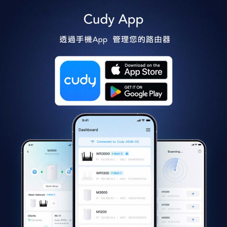 【cudy】WR1500 Wi-Fi 6 AX1500 雙頻無線網狀路由器