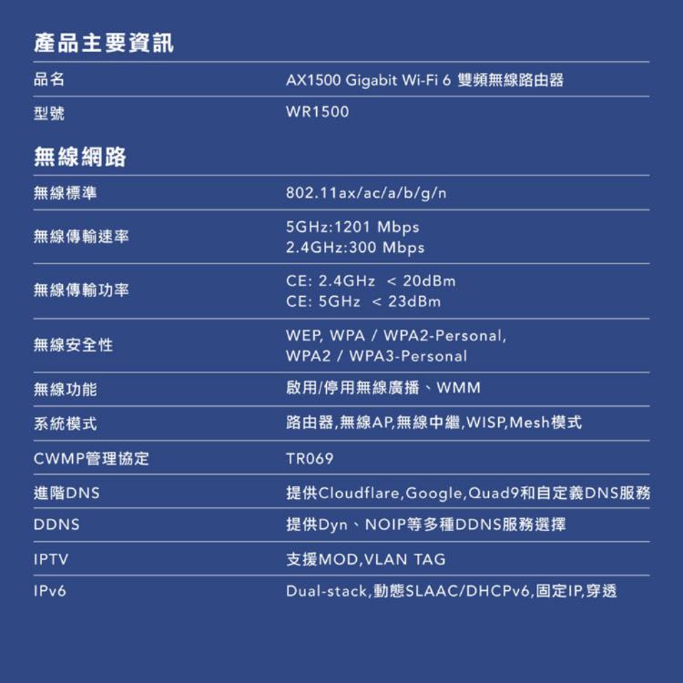 【cudy】WR1500 Wi-Fi 6 AX1500 雙頻無線網狀路由器