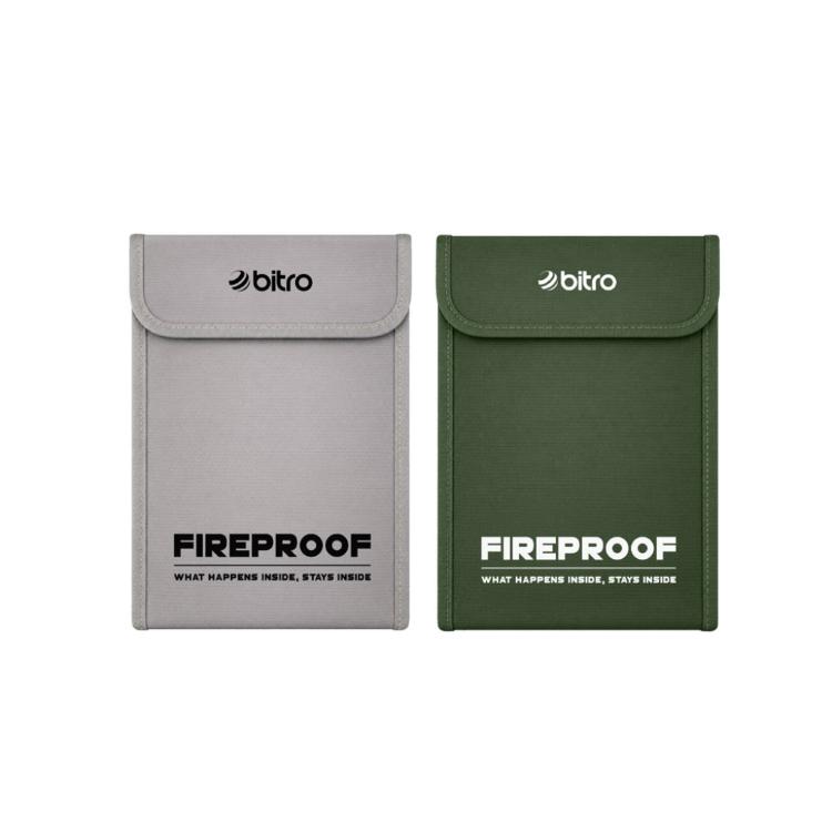 【bitro】雙層防火收納袋 (小) 13*18防爆耐高溫 防水防塵 現金收納包 行動電源鋰電池收納