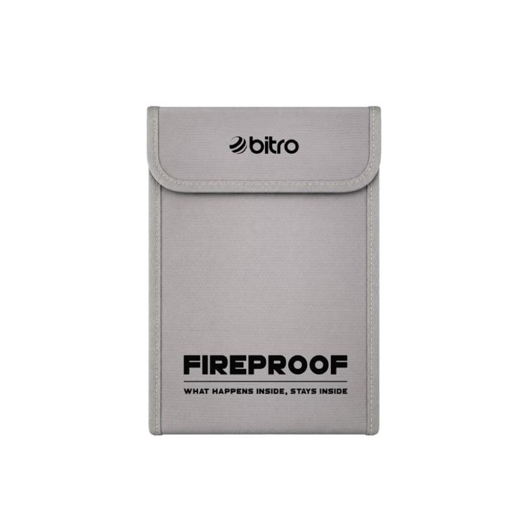 【bitro】雙層防火收納袋 (小) 13*18防爆耐高溫 防水防塵 現金收納包 行動電源鋰電池收納