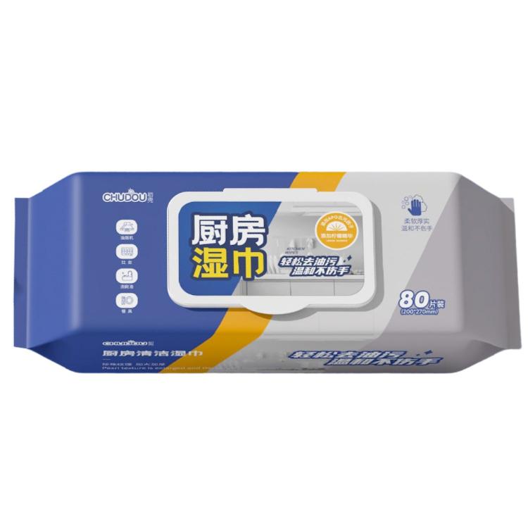 【初兜】加大加厚廚房清潔濕巾 80抽