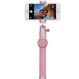 MOMAX Selfie PRO 藍牙皮革自拍棒 90cm - 粉紅/粉紅握把(含腳架)