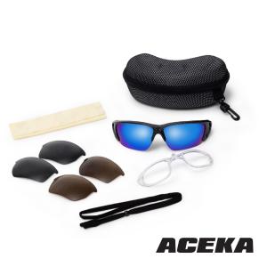 【ACEKA】T-Rex系列 時尚潮流碳纖紋格運動太陽眼鏡 (含三組鏡片)