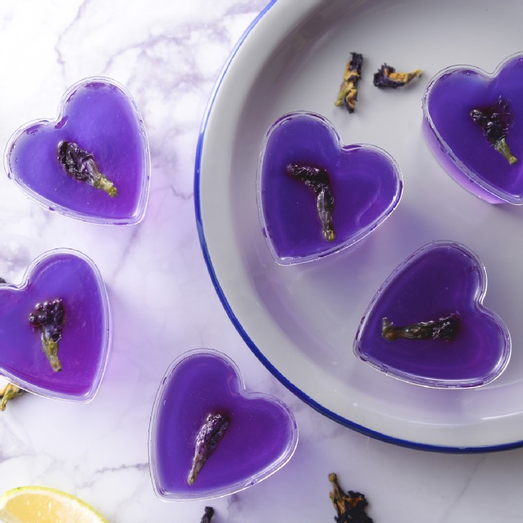 夏蝶飛舞手工果凍 蝶豆花 檸檬