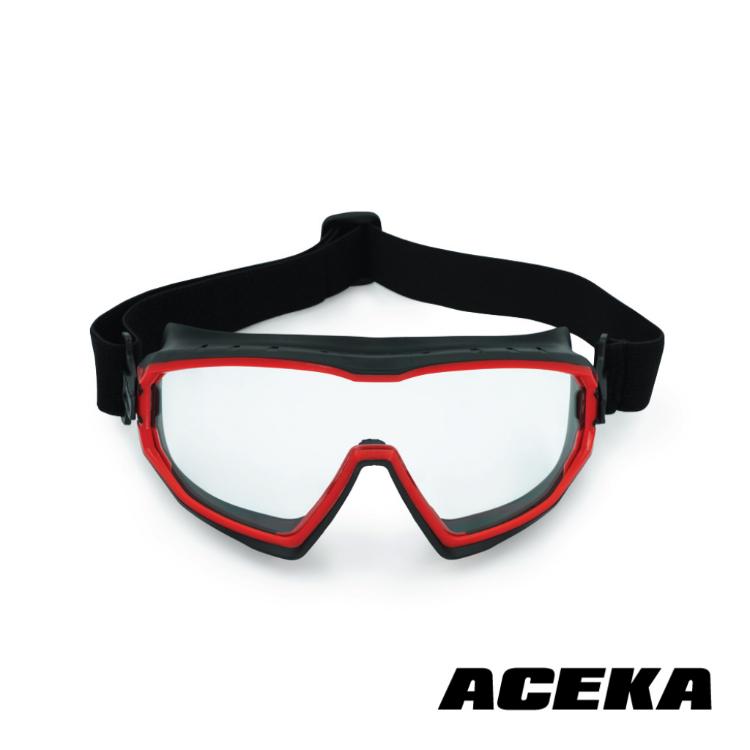 【ACEKA】SHIELD系列 時尚色框全覆式防護眼鏡(火焰紅/海洋藍)