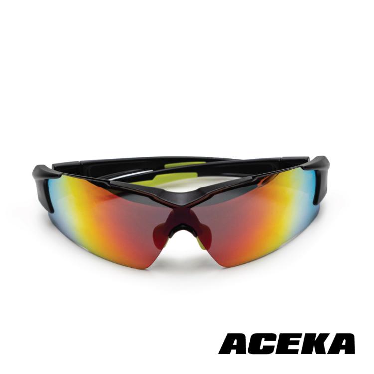 【ACEKA】SONIC系列 專業炫彩運動太陽眼鏡(檸檬綠) (可換綁帶)