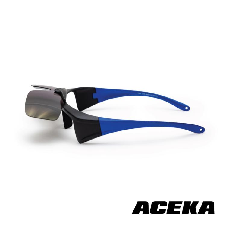 【ACEKA】TRENDY系列 隕石黑運動太陽眼鏡-掀蓋式/潮流偏光運動太陽眼鏡-掀蓋式