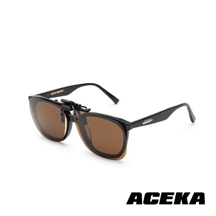 【ACEKA】METRO系列 經典方形摩卡棕夾片/經典方形祖母綠夾片