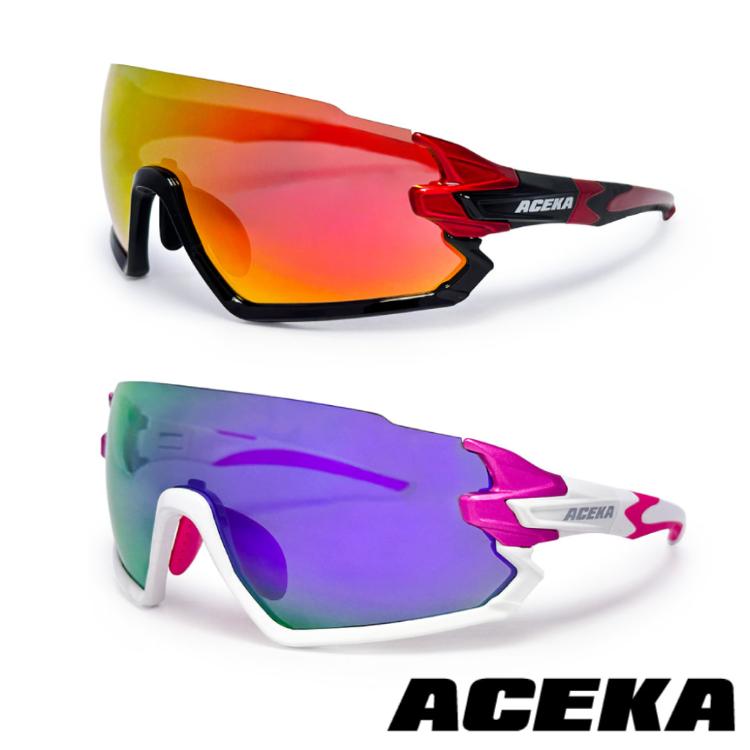 免運!【ACEKA】3支 SONIC系列 烈日幻彩/紫電幻彩 半框運動太陽眼鏡 1支