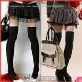 艾瑪 超值推薦款!! 過膝全棉長筒襪 黑色 特價：$45