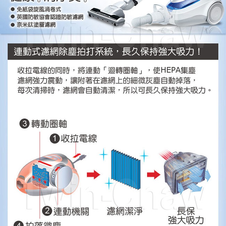 【日立HITACHI】日本原裝免紙袋吸塵器 炫藍550W(CVSJ11T)