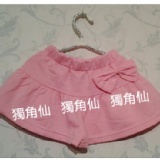 G033- 俏麗粉紅蝴蝶結褲裙 特價：$100
