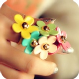 韓國 甜美可愛 多色小花/雛菊戒指 可調 多層 多色可選 ＊預購款　新店開幕促銷中