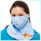 抗UV-優雅服貼護頸式口罩 水藍