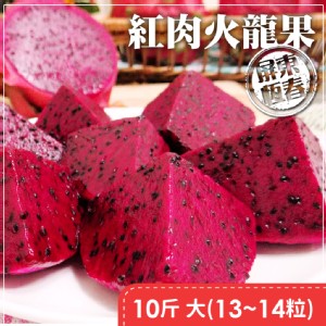 【家購網嚴選】屏東紅肉火龍果中果10斤(約15-16顆/盒)