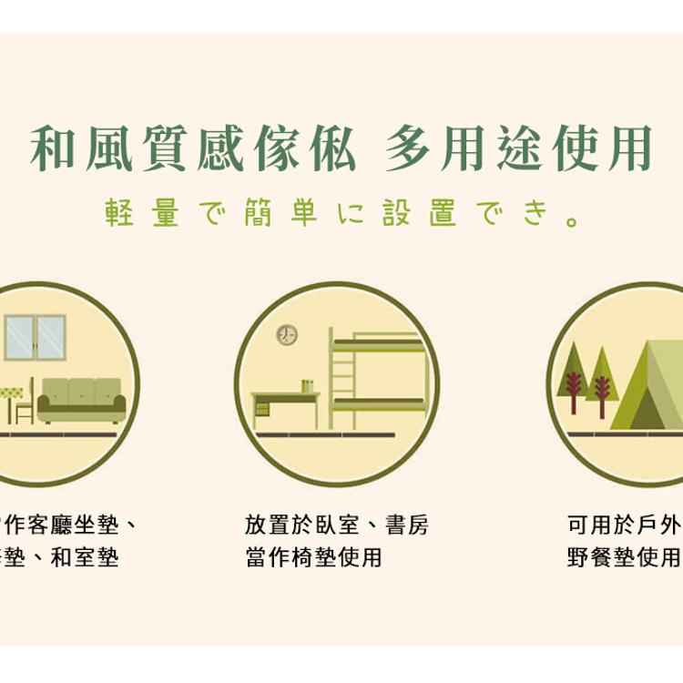 【沐眠居家】南風 天然藺草透氣坐墊-3人座墊(50x150cm) 沙發墊/椅墊/辦公坐墊