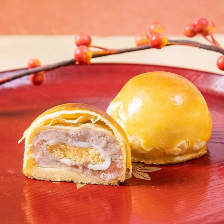 【基隆連珍】招牌三冠王禮盒(芋泥麻糬燒+烏豆沙蛋黃酥+咖哩餅)(附提袋)(任選1/2/4/6盒)