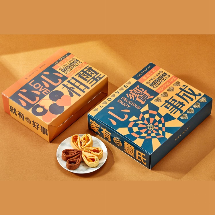 【璽氏工坊】千層手工蛋捲12入禮盒(原味/芝麻/巧克力)附焦糖色品牌手提袋(任選1/2/4盒)