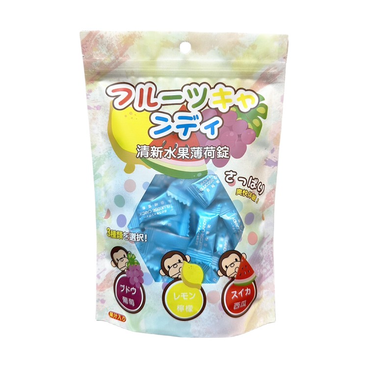 【Toyahika豐彥】綜合水果風味薄荷錠50g/袋(綜合口味/冰涼西瓜/清新檸檬/巨峰葡萄)