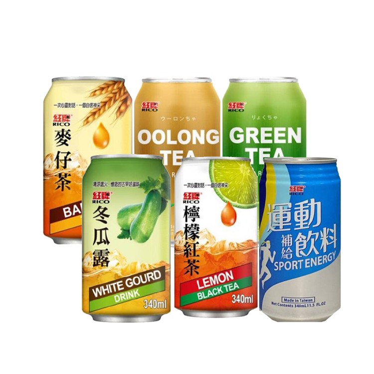 【紅牌】檸檬紅茶/冰釀綠茶/冬瓜露茶/麥仔茶/高山烏龍/運動飲料 340mlx24入/箱