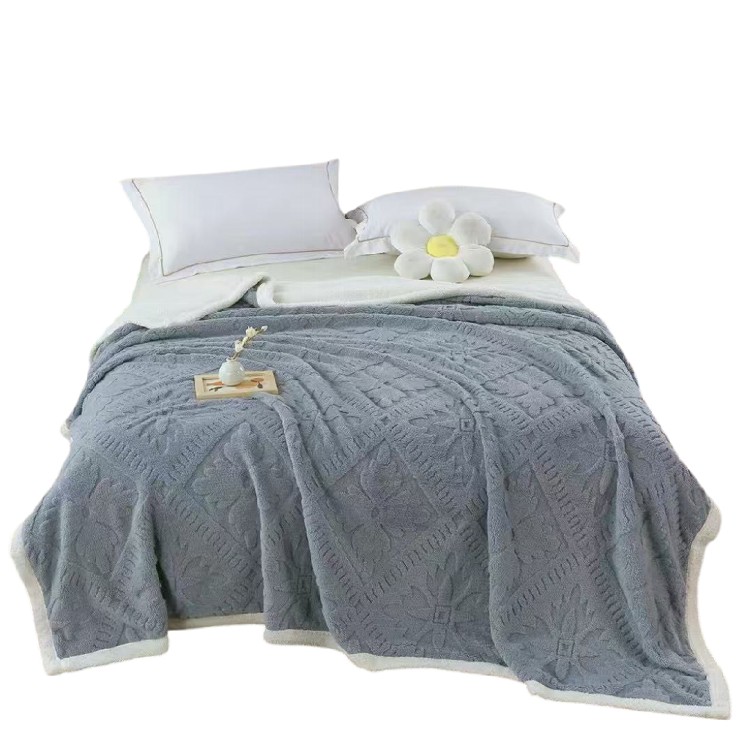 【家購網嚴選】立體雪花造型雙色莫瑞絨毯