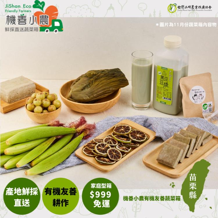 【機善小農_蔬菜箱】苗栗縣_家庭號箱8件(有機友善/產地鮮採直送/支持家鄉好農產)