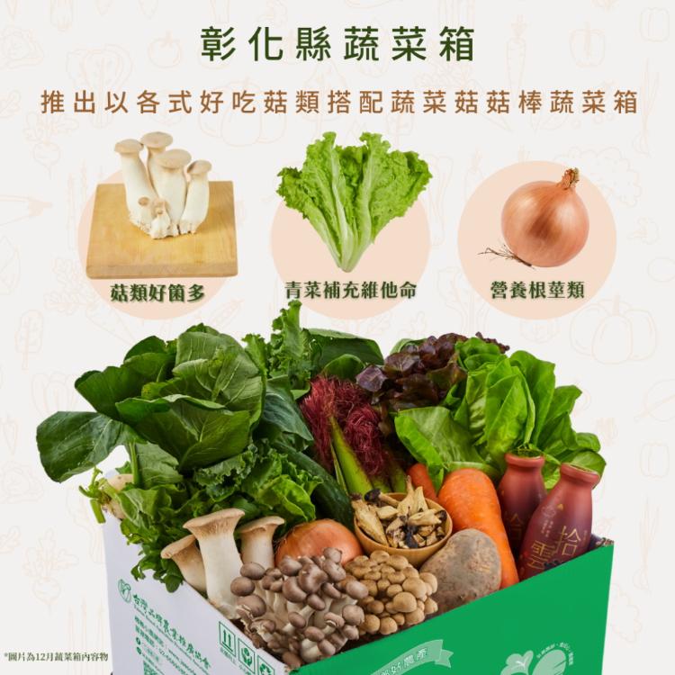 【機善小農_蔬菜箱】彰化縣_家庭號箱17件(有機友善/產地鮮採直送/支持家鄉好農產)