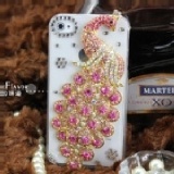 玫红色孔雀 透明亮殼 特價：$225