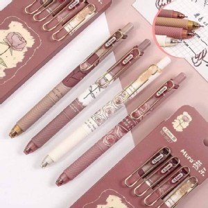 ❀ 玫瑰與詩 ❀按壓中性筆 規格：一套4支入