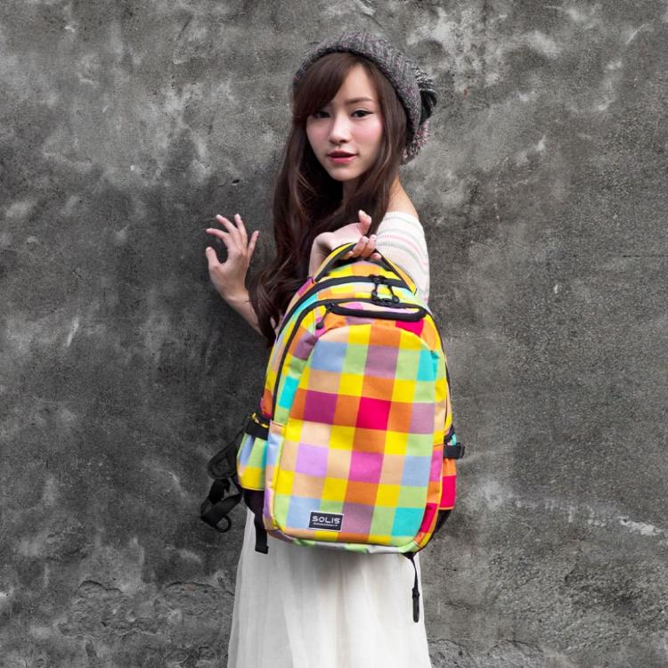 【SOLIS】馬賽克系列Ultra+小尺寸後背包-粉漾黃