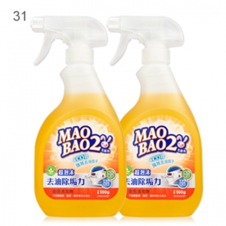 31.毛寶兔超泡沫廚房清潔劑500g-噴槍瓶x2*