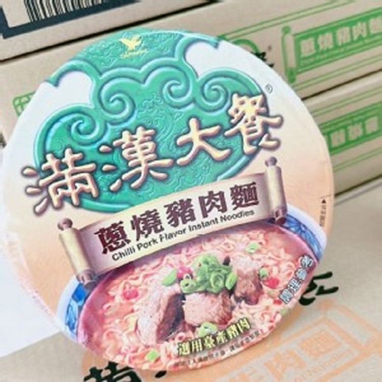 滿漢大餐碗麵(蔥燒豬肉) 規格：6碗一箱