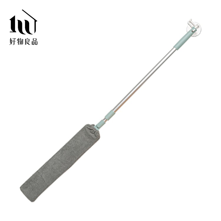 【好物良品】伸縮加長角落縫隙除塵擦刷把套裝組(刷套可拆可洗) 扁平長柄除塵撢 床下沙發隙縫除塵