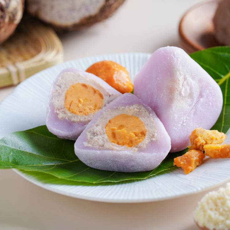 花菓子冰粽(芋頭鹹蛋冰粽4顆+檸檬乳酪4顆)/共8顆/盒 ,外盒隨機出貨 綠色/紫色