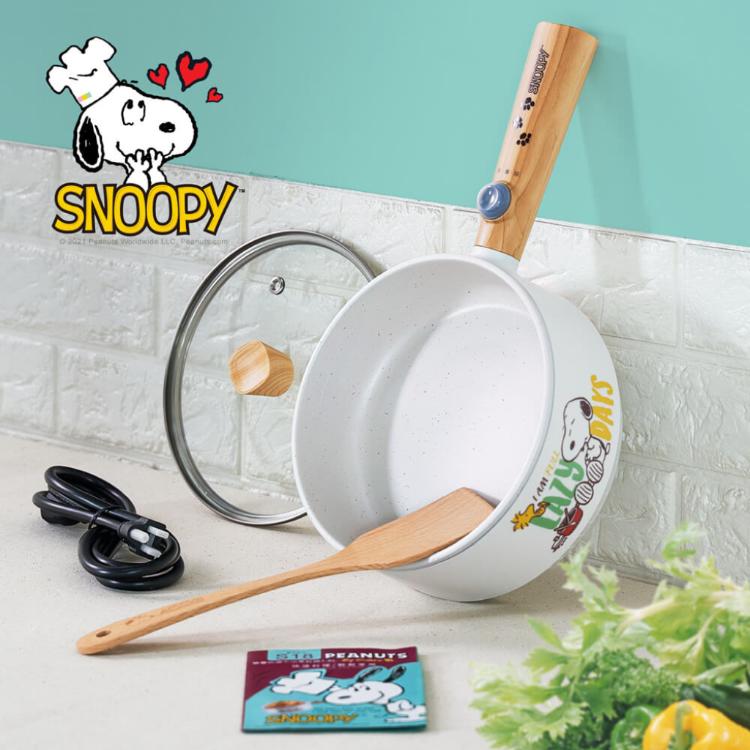 【SNOOPY 史努比】吃貨系列-S18雙層防燙不沾烹飪鍋
