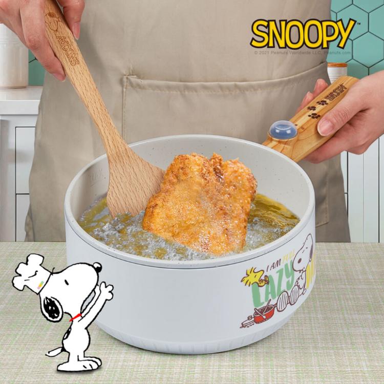 【SNOOPY 史努比】吃貨系列-S18雙層防燙不沾烹飪鍋