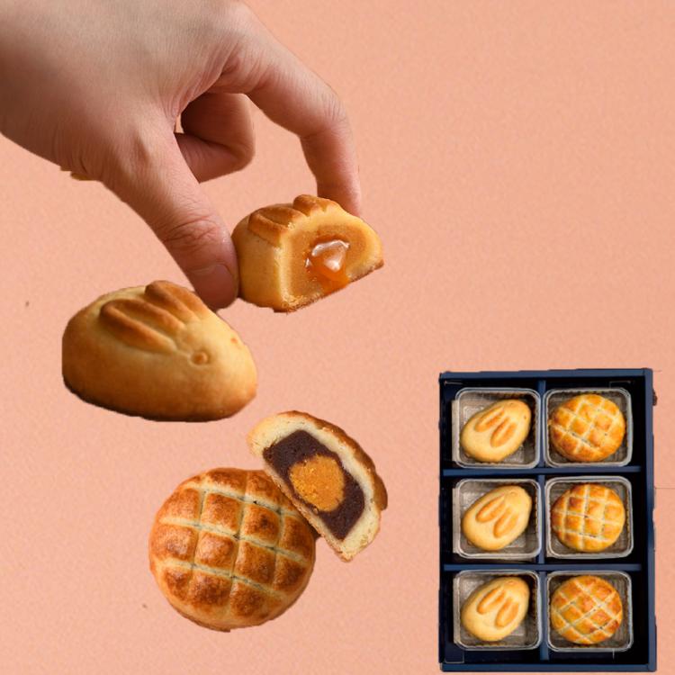 【久久津】御兔波蘿蛋黃酥禮盒_中秋禮盒(6入/盒 附提袋)