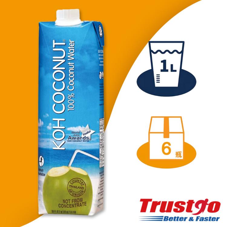 【美式賣場】酷椰嶼100%椰子水1Lx6罐
