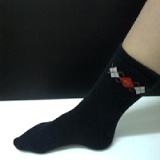 純棉菱格紋長襪