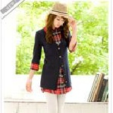 學院風格紋假兩件式長上衣【6056】（原價420元）