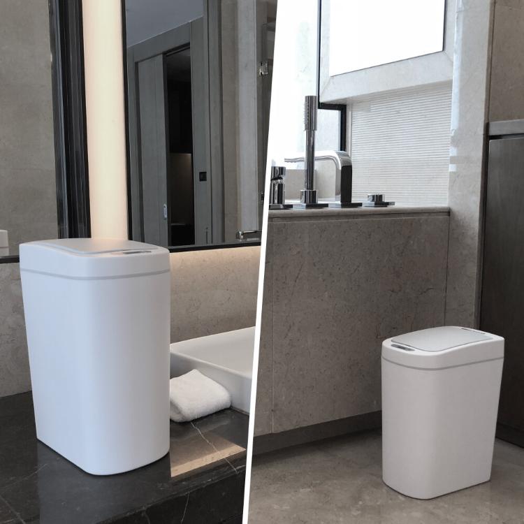 美國NINESTARS 智能法式純白防水感應垃圾桶7L(防潑水/遠紅外線感應)