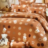 ◤人人瘋◢ 單人二件式床包組『巧克力熊』100%MIT台灣製造 100%精梳純棉布料 6958